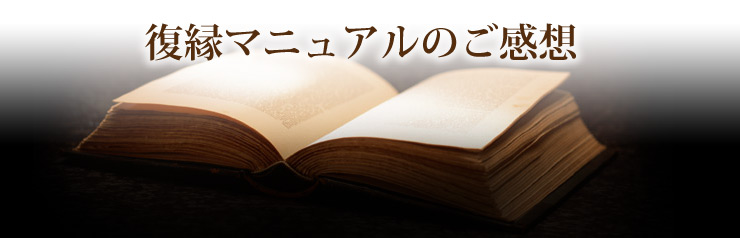 復縁マニュアルのご感想