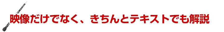 映像だけでなく、きちんとテキストでも解説