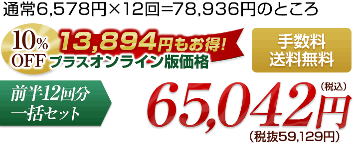 前半12回分一括セット 65042円