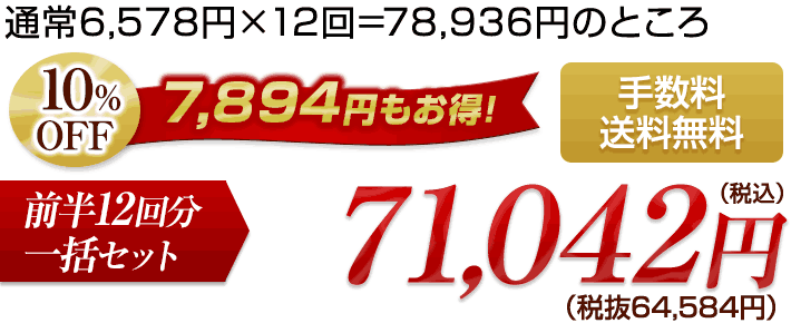 前半12回分一括セット 71042円