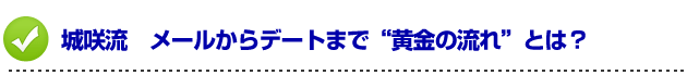 デートの誘い方　城咲流　メールからデートまで“黄金の流れ”とは？