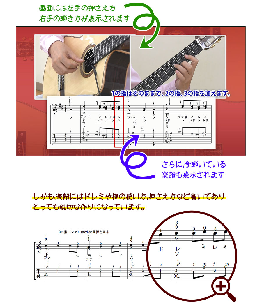 しかも、楽譜にはドレミや指の使い方、押さえ方など書いてありとっても親切な作りになっています。